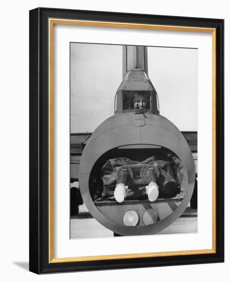 Crewman Manning Machine Gun in Tail of B-17E Flying Fortress-Frank Scherschel-Framed Photographic Print