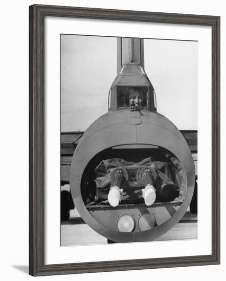 Crewman Manning Machine Gun in Tail of B-17E Flying Fortress-Frank Scherschel-Framed Photographic Print