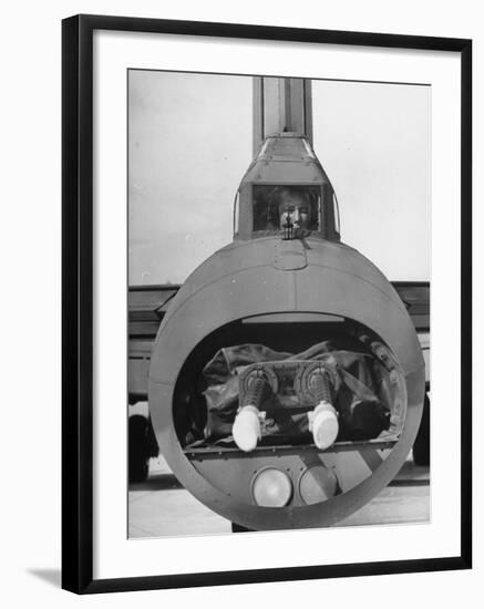 Crewman Manning Machine Gun in Tail of B-17E Flying Fortress-Frank Scherschel-Framed Photographic Print