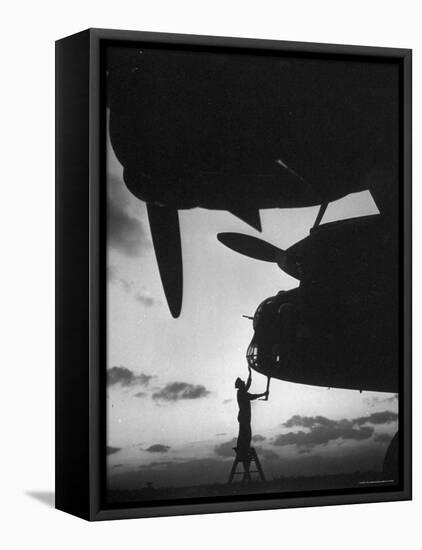 Crews and Planes Before and After Raid on Dusseldorf-Hans Wild-Framed Premier Image Canvas