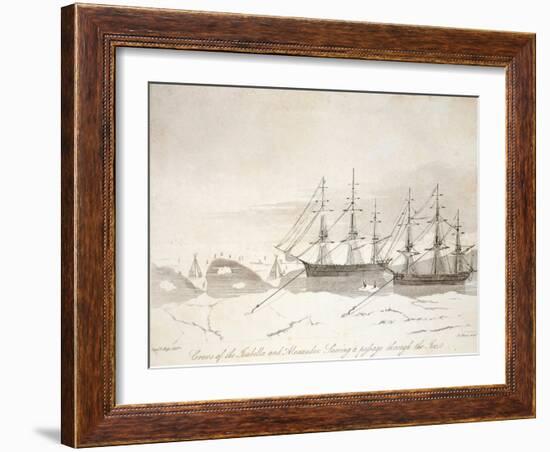 Crews of the Isabella and Alexander Sawing a Passage Through the Ice-John Ross-Framed Giclee Print