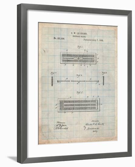 Cribbage Board 1885 Patent-Cole Borders-Framed Art Print