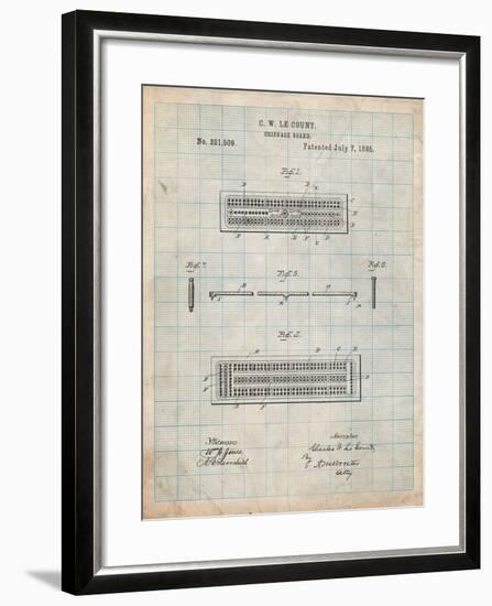 Cribbage Board 1885 Patent-Cole Borders-Framed Art Print