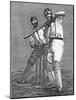 Cricket a Batsman Dealing with a Full Pitch-null-Mounted Photographic Print