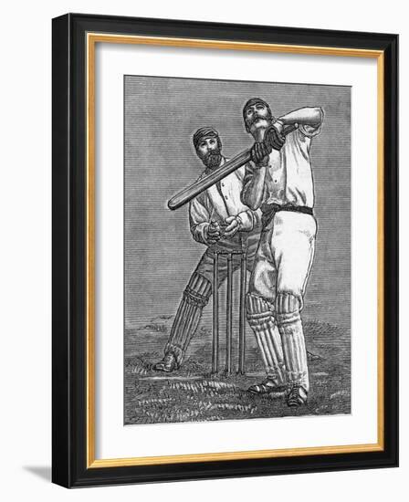Cricket a Batsman Dealing with a Full Pitch-null-Framed Photographic Print