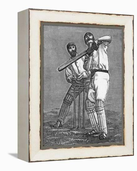 Cricket a Batsman Dealing with a Full Pitch-null-Framed Premier Image Canvas