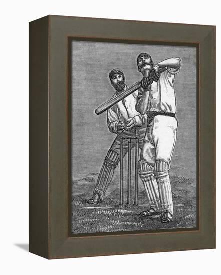 Cricket a Batsman Dealing with a Full Pitch-null-Framed Premier Image Canvas