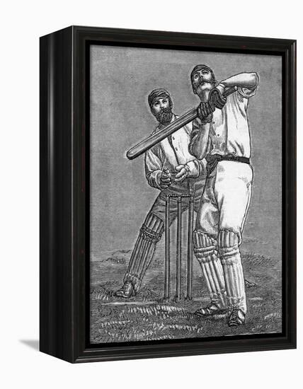 Cricket a Batsman Dealing with a Full Pitch-null-Framed Premier Image Canvas