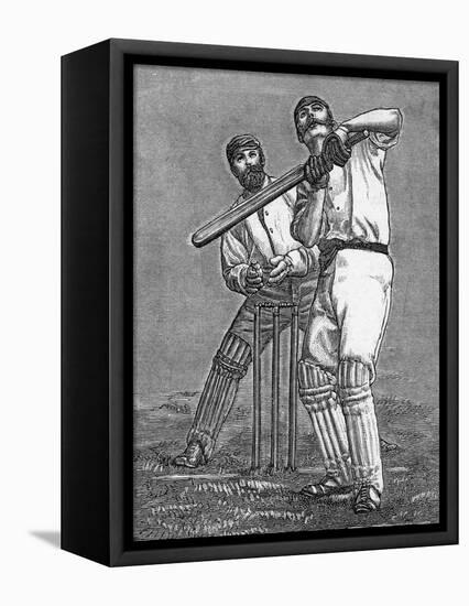 Cricket a Batsman Dealing with a Full Pitch-null-Framed Premier Image Canvas