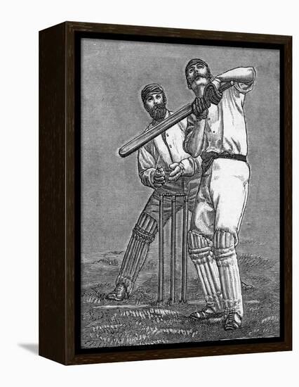 Cricket a Batsman Dealing with a Full Pitch-null-Framed Premier Image Canvas