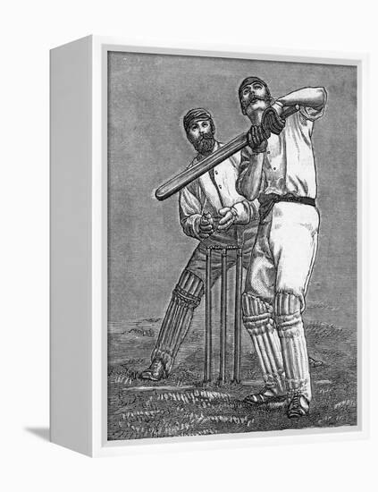 Cricket a Batsman Dealing with a Full Pitch-null-Framed Premier Image Canvas