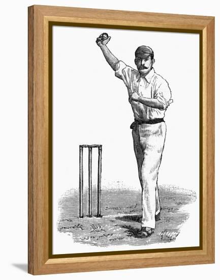 Cricket Bowling an Off-Break-Lucien Davis-Framed Stretched Canvas
