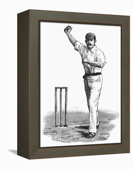 Cricket Bowling an Off-Break-Lucien Davis-Framed Stretched Canvas