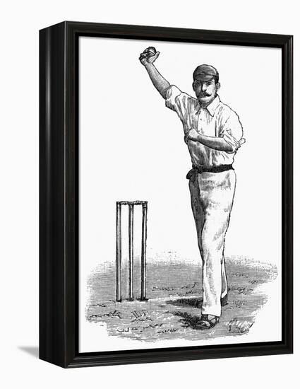 Cricket Bowling an Off-Break-Lucien Davis-Framed Stretched Canvas