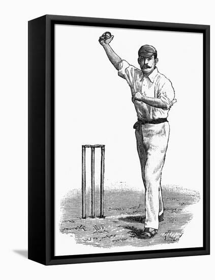 Cricket Bowling an Off-Break-Lucien Davis-Framed Stretched Canvas