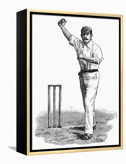 Cricket Bowling an Off-Break-Lucien Davis-Framed Stretched Canvas