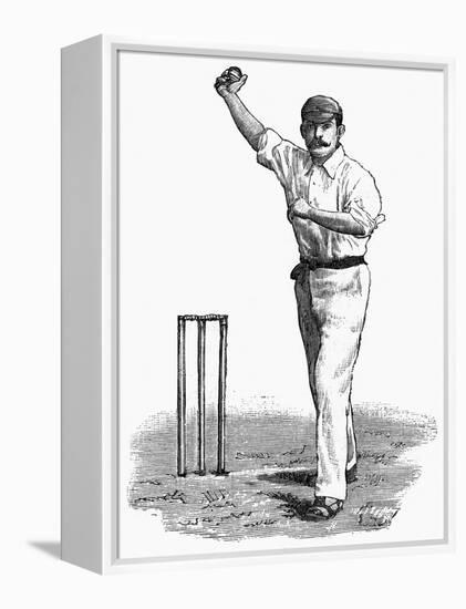 Cricket Bowling an Off-Break-Lucien Davis-Framed Stretched Canvas