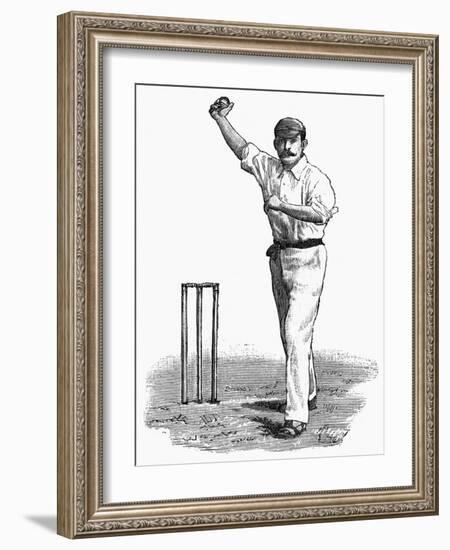 Cricket Bowling an Off-Break-Lucien Davis-Framed Art Print