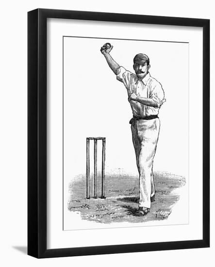 Cricket Bowling an Off-Break-Lucien Davis-Framed Art Print