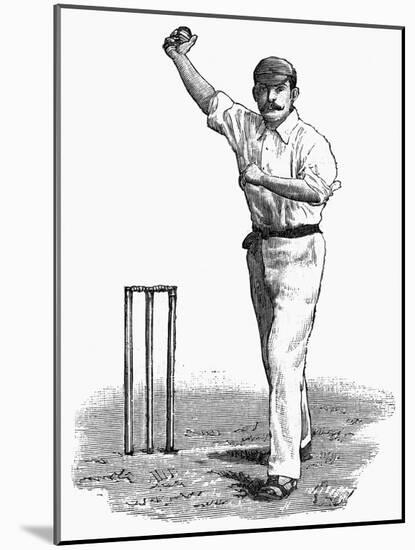 Cricket Bowling an Off-Break-Lucien Davis-Mounted Art Print