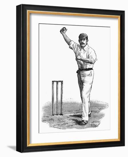 Cricket Bowling an Off-Break-Lucien Davis-Framed Art Print