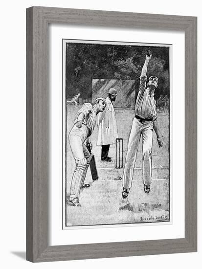 Cricket Caught and Bowled-Lucien Davis-Framed Art Print