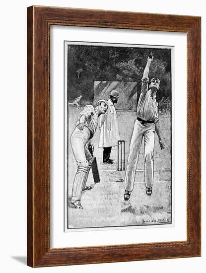 Cricket Caught and Bowled-Lucien Davis-Framed Art Print