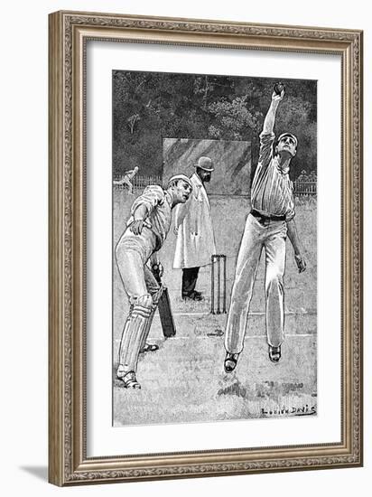 Cricket Caught and Bowled-Lucien Davis-Framed Art Print