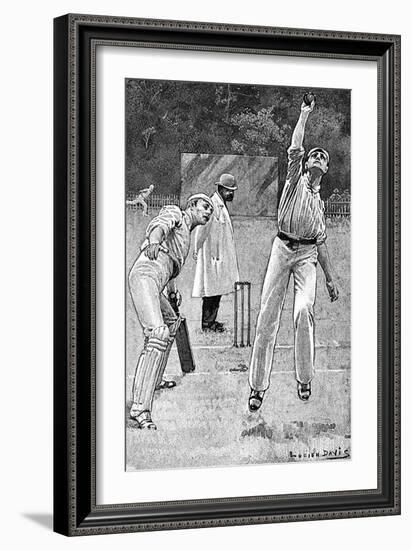 Cricket Caught and Bowled-Lucien Davis-Framed Art Print