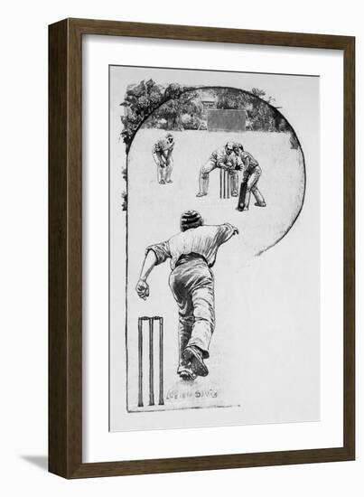 Cricket Crafty Bowling-null-Framed Premium Giclee Print