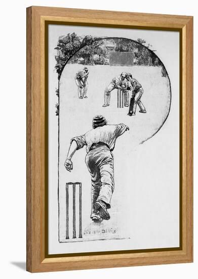 Cricket Crafty Bowling-null-Framed Stretched Canvas