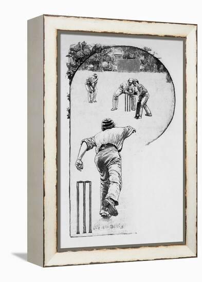 Cricket Crafty Bowling-null-Framed Stretched Canvas