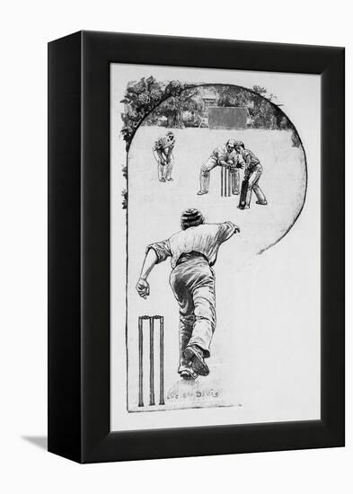 Cricket Crafty Bowling-null-Framed Stretched Canvas