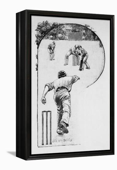 Cricket Crafty Bowling-null-Framed Stretched Canvas