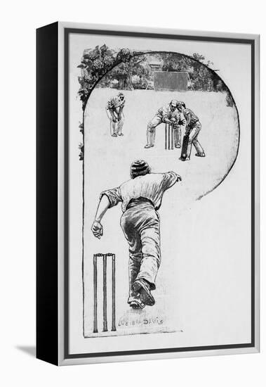 Cricket Crafty Bowling-null-Framed Stretched Canvas