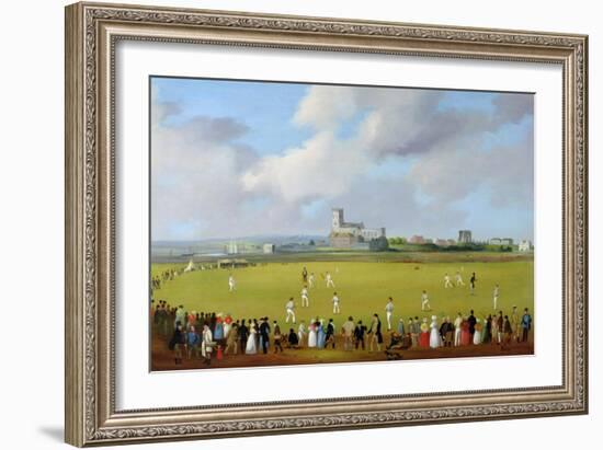 Cricket Match at Christchurch, Hampshire, c.1850-Thomas Musgrave Joy-Framed Giclee Print