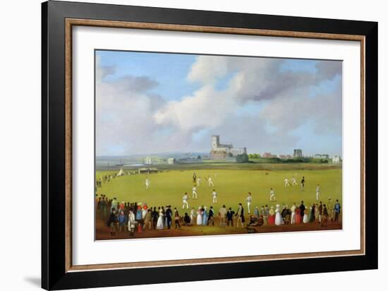 Cricket Match at Christchurch, Hampshire, c.1850-Thomas Musgrave Joy-Framed Giclee Print