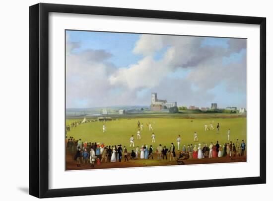 Cricket Match at Christchurch, Hampshire, c.1850-Thomas Musgrave Joy-Framed Giclee Print