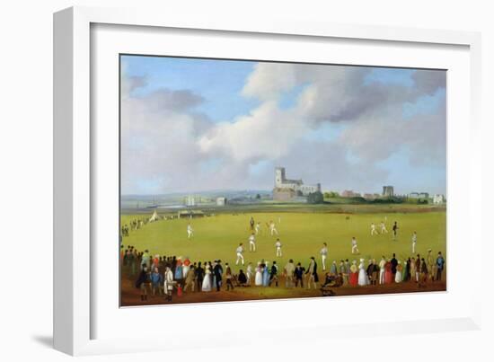 Cricket Match at Christchurch, Hampshire, c.1850-Thomas Musgrave Joy-Framed Giclee Print