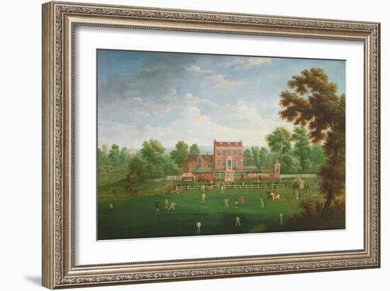 Cricket Match at Kenfield Hall, c.1760-English School-Framed Giclee Print