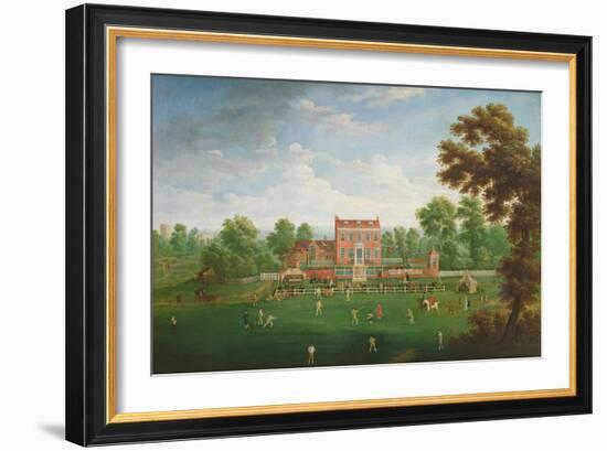 Cricket Match at Kenfield Hall, c.1760-English School-Framed Giclee Print