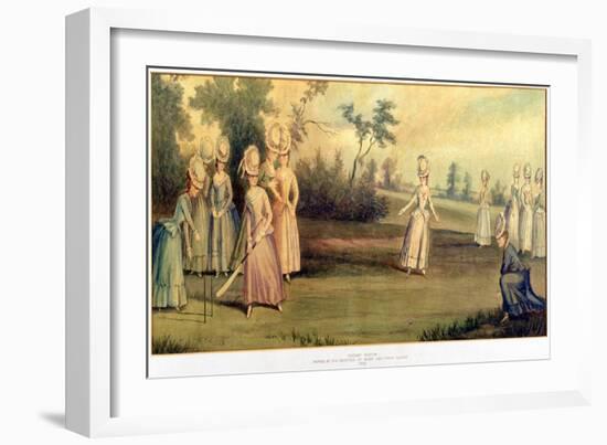 Cricket Match Played by the Countess of Derby and Other Ladies, 1779-English School-Framed Giclee Print