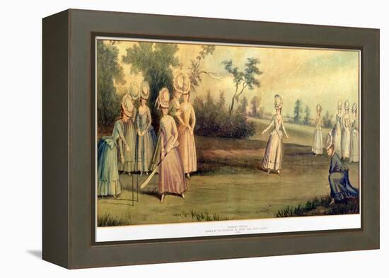 Cricket Match Played by the Countess of Derby and Other Ladies, 1779-English School-Framed Premier Image Canvas