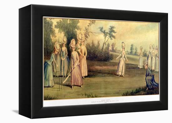 Cricket Match Played by the Countess of Derby and Other Ladies, 1779-English School-Framed Premier Image Canvas