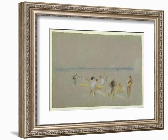 Cricket on the Goodwin Sands (Chalk, W/C and Bodycolour on Paper)-J. M. W. Turner-Framed Giclee Print