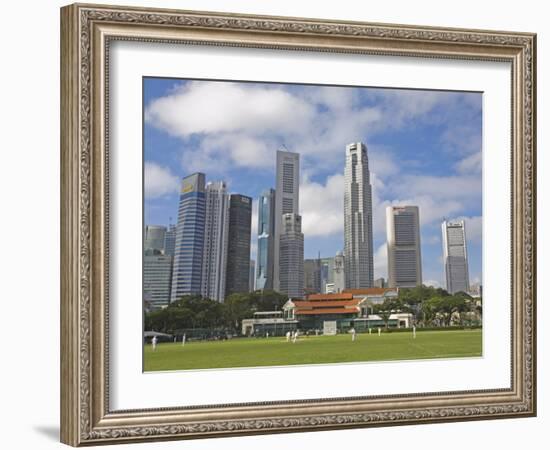 Cricket on the Padang, Singapore, Southeast Asia, Asia-Jean Brooks-Framed Photographic Print