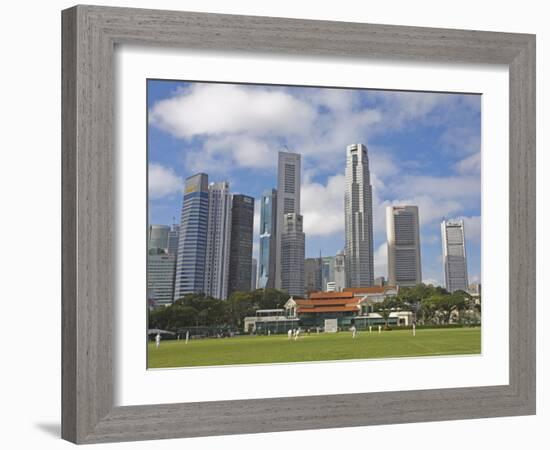 Cricket on the Padang, Singapore, Southeast Asia, Asia-Jean Brooks-Framed Photographic Print