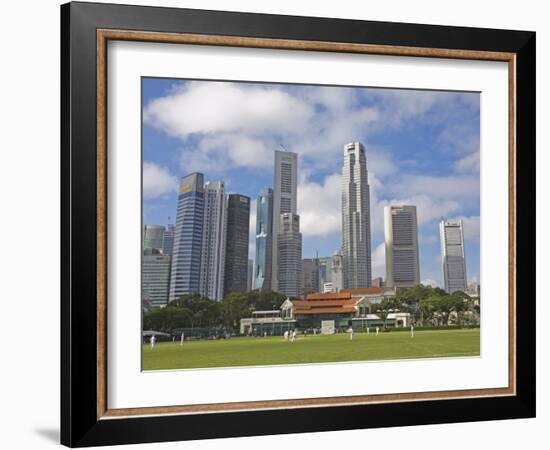 Cricket on the Padang, Singapore, Southeast Asia, Asia-Jean Brooks-Framed Photographic Print