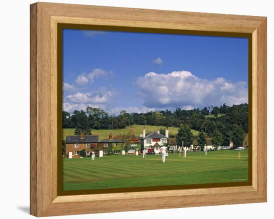 Cricket on Village Green, Surrey, England-Jon Arnold-Framed Premier Image Canvas