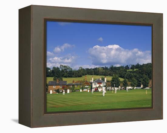 Cricket on Village Green, Surrey, England-Jon Arnold-Framed Premier Image Canvas